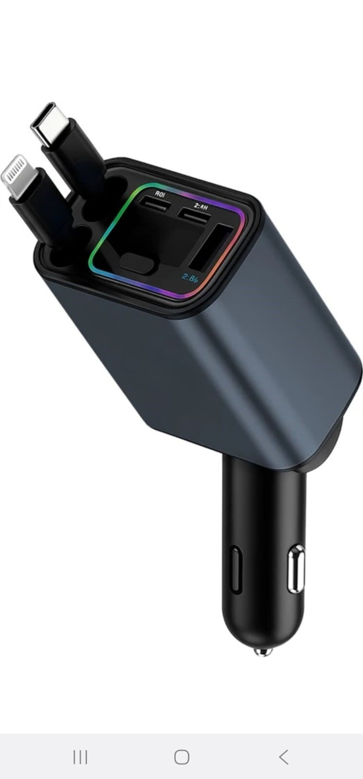 COMBO RETRACTABLE CAR CHARGER + MOBILE HOLDER