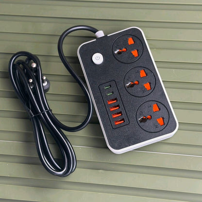 Power Strip | 2500W | 3 Power Sockets + 4 USB + 2 Type-C Ports