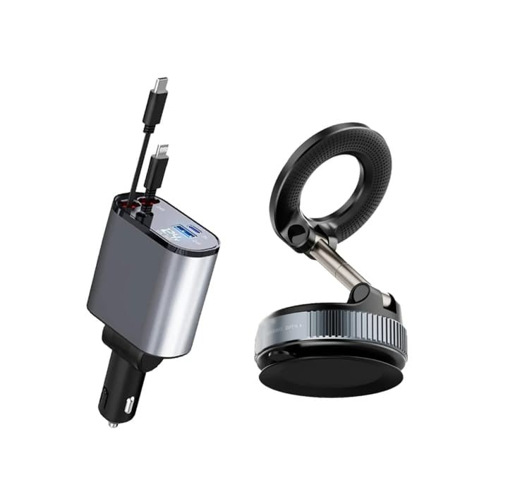 Car Charger & Mobile Holder Combo