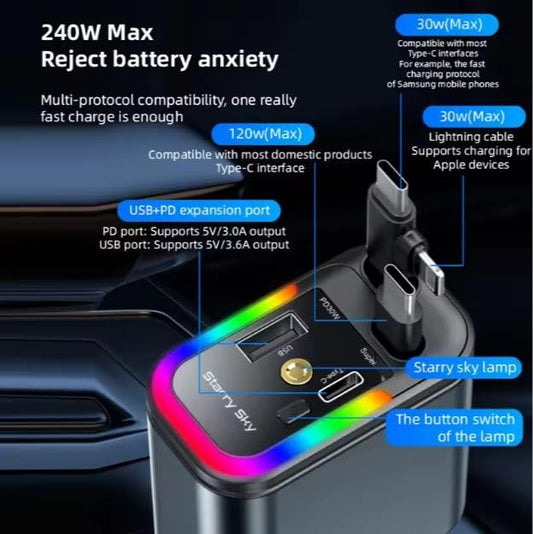 COMBO - 5 IN 1 LASER CHARGER + MAGNETIC MOBILE HOLDER